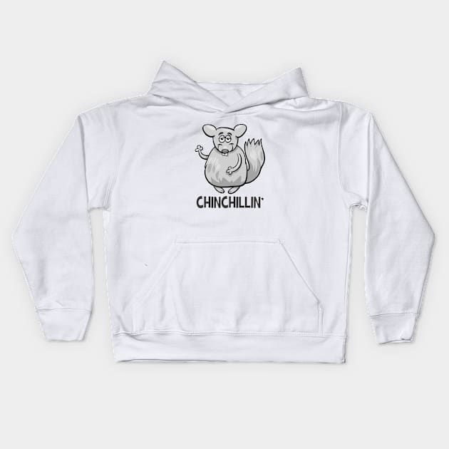 Chinchillin chinchilla Kids Hoodie by Crazy Collective